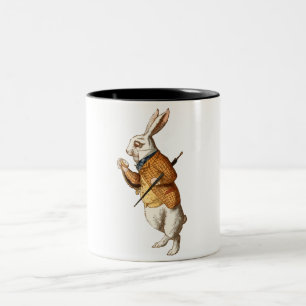 Caneca De Café Em Dois Tons Coelho Branco (Aventuras de Alice no País das Mara