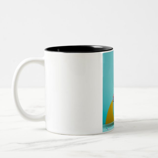 Caneca De Café Em Dois Tons coelho de ovo de Páscoa (Esquerda)