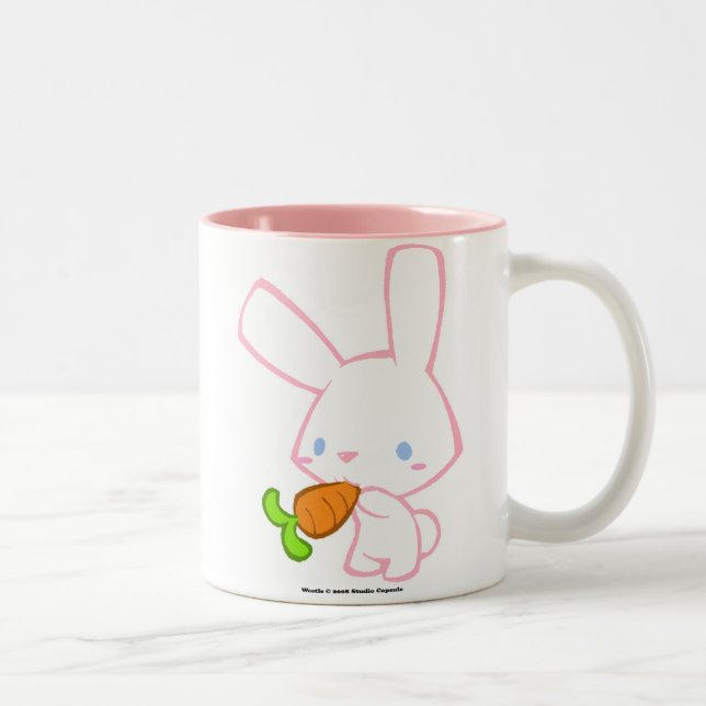 Caneca De Café Em Dois Tons Coelho de Weetle (Direita)
