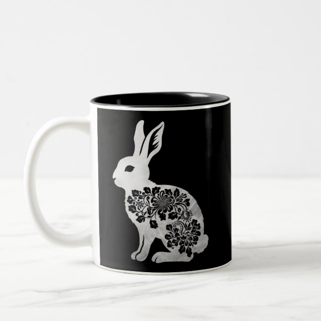 Caneca De Café Em Dois Tons Coelho do Dia de Páscoa (Esquerda)