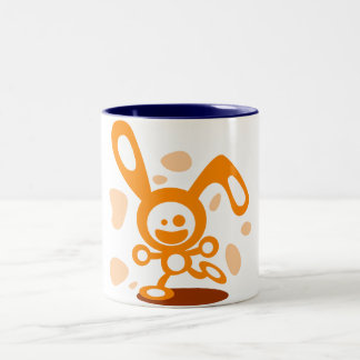 Caneca De Café Em Dois Tons Coelho feliz (alaranjado)