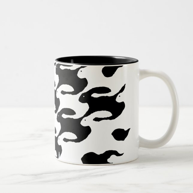 Caneca De Café Em Dois Tons Coelhos (Direita)