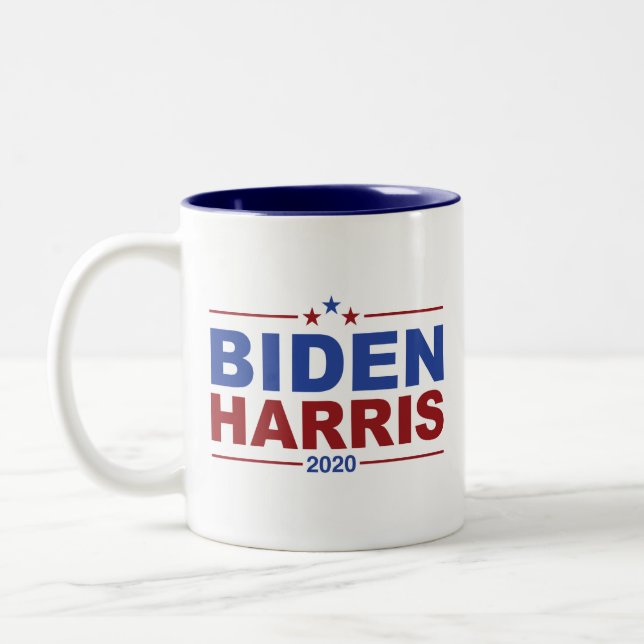 Caneca De Café Em Dois Tons Coffee BIDEN/HARRIS Red & Blue (Esquerda)