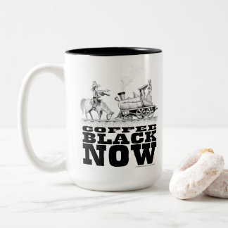 Caneca De Café Em Dois Tons Coffee Black Train Robbery Drawing