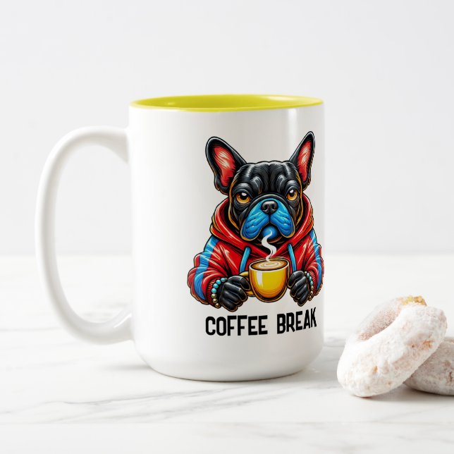 Caneca De Café Em Dois Tons Coffee Break  (Com Donut)