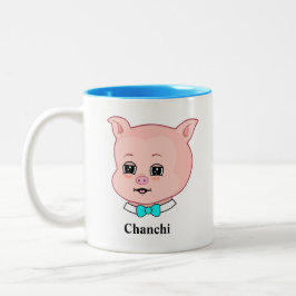 Caneca De Café Em Dois Tons Coffee Chanchi Pig Cartoon De Duas Pontas