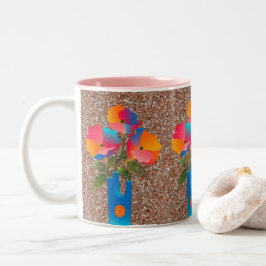 Caneca De Café Em Dois Tons Coffee De Arte Geométrica Colorida