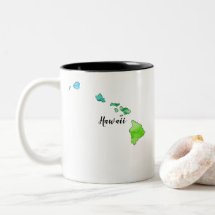 Caneca De Café Em Dois Tons Coffee Map Watercolor (Mug De Café De Dois Tonelad