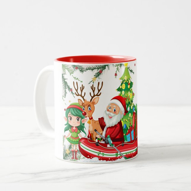 Caneca De Café Em Dois Tons Coffee Mug de Natal (Santa Claus and Friends Coffee Mugs!)