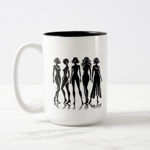 Caneca De Café Em Dois Tons Coffee Mug de Preto e Branco