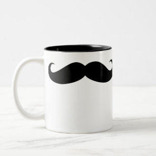 Caneca De Café Em Dois Tons Coffee Mug disfarça bigode engraçado