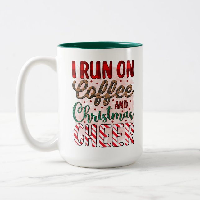 Caneca De Café Em Dois Tons Coffee Mug | Engraçado Cama de Natal (Esquerda)