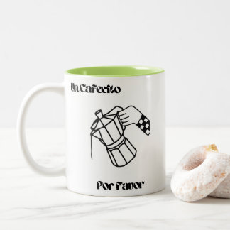 Caneca De Café Em Dois Tons Coffee Mug, "Un Cafecito Por Favor", cute design