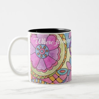 Caneca De Café Em Dois Tons Coffee Patterno Colorido