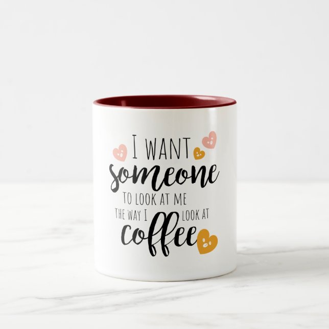 Caneca De Café Em Dois Tons Coffee Quote Mug (Centro)