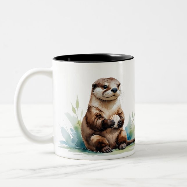 Caneca De Café Em Dois Tons Coffee Sea Otter Coffee (Esquerda)