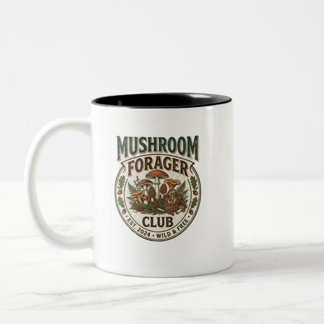 Caneca De Café Em Dois Tons Cogumelo (Esquerda)