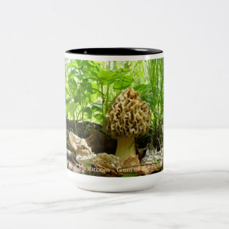Caneca De Café Em Dois Tons Cogumelo do Morel - gema da floresta