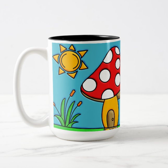 Caneca De Café Em Dois Tons cogumelo vermelho (Esquerda)