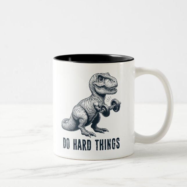 Caneca De Café Em Dois Tons Coisas do Duro T-Rex Do (Direita)