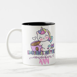 Caneca De Café Em Dois Tons Colaborador de Suporte Emocional do Rainbow Unicor