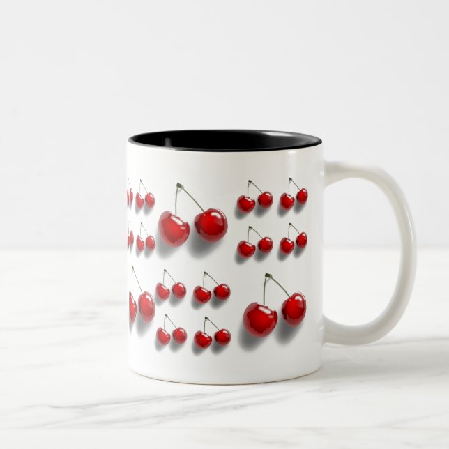 Caneca De Café Em Dois Tons colagem com cerejas (Direita)