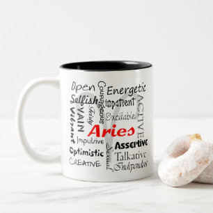 Caneca De Café Em Dois Tons Colagem de Aries Personalizados Astrologia Zodiac