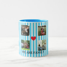 Caneca De Café Em Dois Tons colagem de famílias listradas a pastel