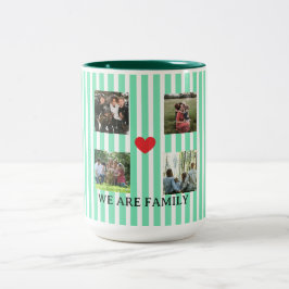 Caneca De Café Em Dois Tons colagem de famílias listradas a pastel