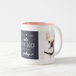 Caneca De Café Em Dois Tons Colagem de Fotografias do Pet Memorial Favorite He