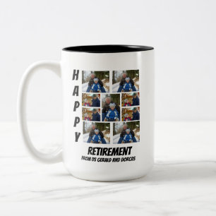 Caneca De Café Em Dois Tons Colagem de Fotografias Personalizada Simples de Ap