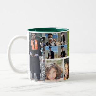 Caneca De Café Em Dois Tons Colagem de Fotos da Vovó Presente Especial de Aniv