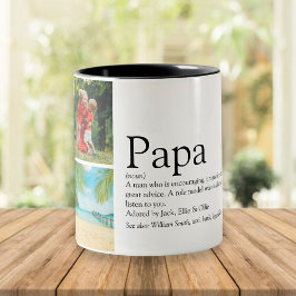 Caneca De Café Em Dois Tons Colagem de Fotos de Cotação de Definição Papa