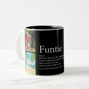Caneca De Café Em Dois Tons Colagem de Fotos de Definição de Tia Divertida Tia