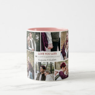 Caneca De Café Em Dois Tons Colagem de fotos do casal Romântico de Amor