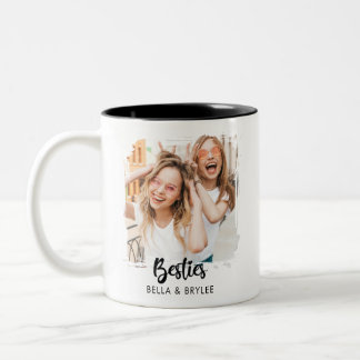 Caneca De Café Em Dois Tons Colagem de Fotos dos Melhores Amigos