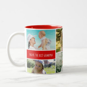 Caneca De Café Em Dois Tons Colagem de Fotos Personalizada com dois tons