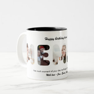 Caneca De Café Em Dois Tons Colagem de Fotos Personalizada Memaw Avó
