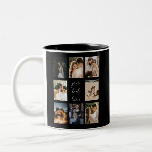 Caneca De Café Em Dois Tons Colagem de Fotos Personalizadas Família Imagem