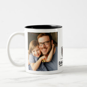 Caneca De Café Em Dois Tons Colagem de Fotos Simples para o Primeiro Dia dos P