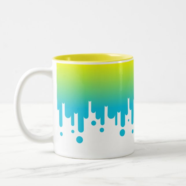 Caneca De Café Em Dois Tons Colagem de gradiente amarelo e verde (Esquerda)