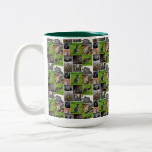 Caneca De Café Em Dois Tons Colagem de Imagens da Vida Selvagem Australiana,