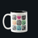 Caneca De Café Em Dois Tons Colagem de Imagens do Pai de Grade de Fotografias<br><div class="desc">Presente personalizado de Dia de os pais para o seu pai para celebrar o Dia de os pais. Quer seja para um novo papai, padrasto, pai antigo e clássico, ou pai a ser, a função de texto personalizada vai fazer você se cobrir. Você pode mudar o texto para o texto...</div>