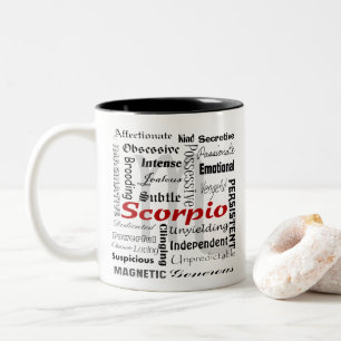 Caneca De Café Em Dois Tons Colagem de Traços Zodiac Personalizados do Horós