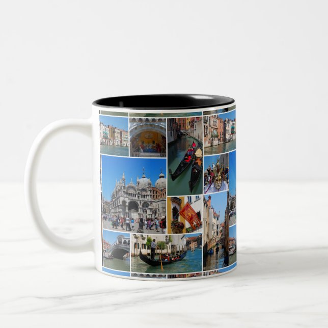 Caneca De Café Em Dois Tons Colagem de Veneza (Esquerda)