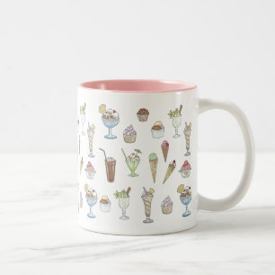 Caneca De Café Em Dois Tons Colagem do sorvete Sundae