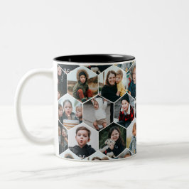 Caneca De Café Em Dois Tons Colagem em favo de mel com 19 fotos