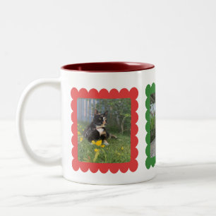 Caneca De Café Em Dois Tons Colagem Personalizada de Fotografias Cat 3 Persona