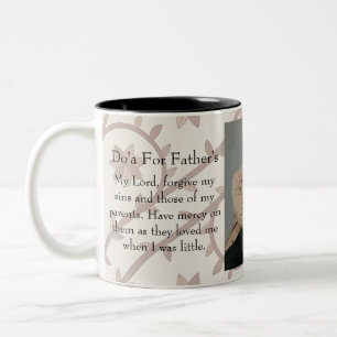 Caneca De Café Em Dois Tons Colagem Simples de Imagens do Primeiro Dia dos Pai