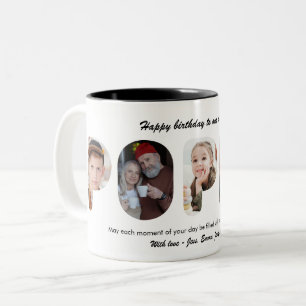 Caneca De Café Em Dois Tons Colar de Fotos Personalizado do Vovô com Nome Papo
